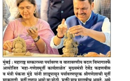 मुख्यमंत्र्यांनी साकारली पर्यावरणपूरक गणेशमूर्ती